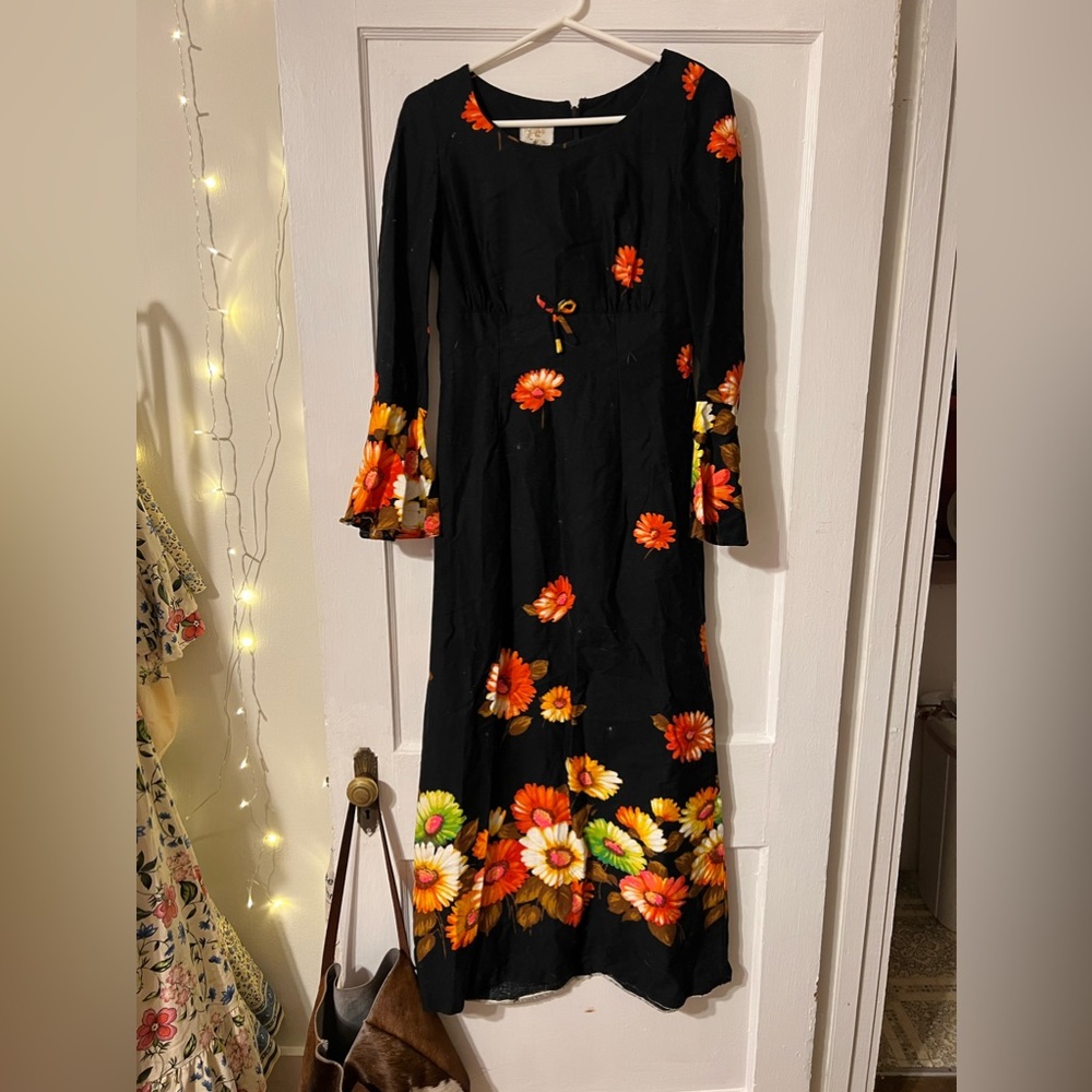 JAFFE OF MELBOURNE 70s vintage 100% cotton floral maxi dress